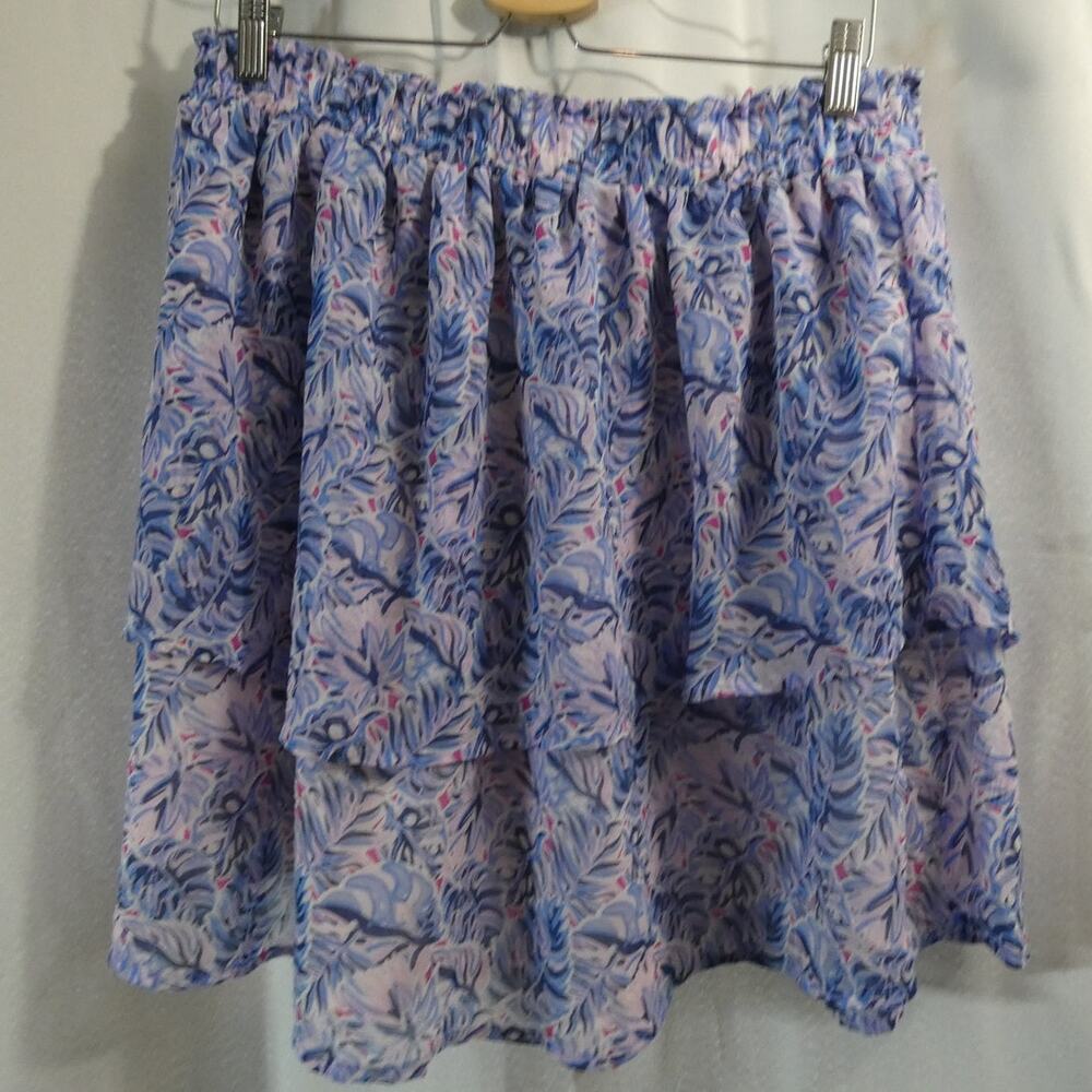 Simply Southern XXL Layered Floral Skirt Elastic Waist Lined Beach Casual